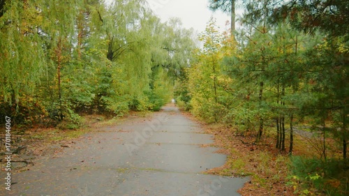 Explore the haunting beauty of Pripyat, the abandoned city within the Chernobyl Exclusion Zone, through this immersive footage.