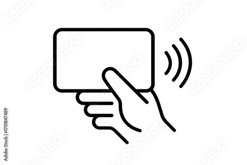 Wallpaper Mural Hand holding contactless credit card on transparent background payment icon Torontodigital.ca
