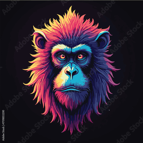 monkey head vector illustration