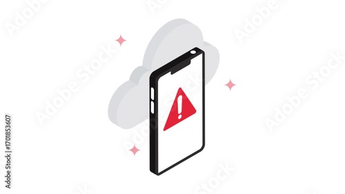 Cloud Error isometric animation MP4 file
