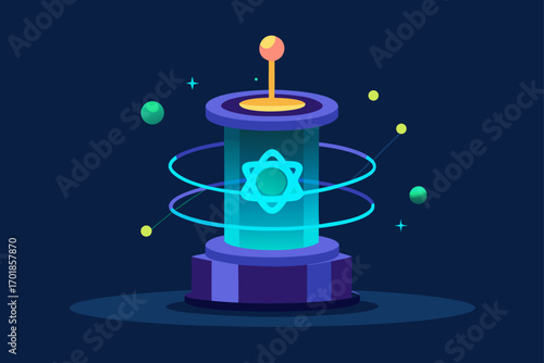 AI Core Reactor Glowing with Quantum Energy