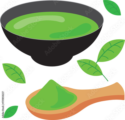 抹茶のイラストセット