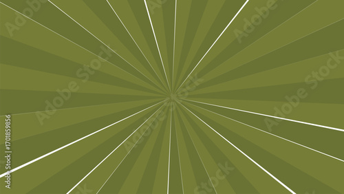 Olive Green Sunburst Background Vector Illustration, Radial Design, Abstract Art
