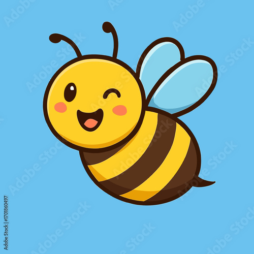 illustration of a cheerful bee