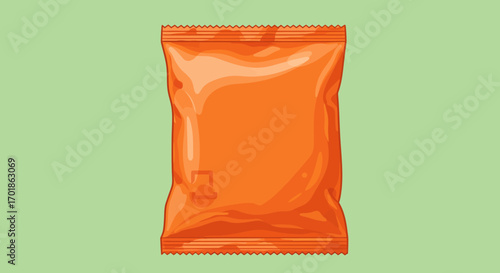 Orange Snack Package with Serrated Edges and Minimalist Design.