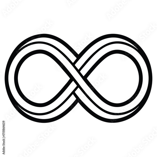 infinity symbol outline vector icon on white background