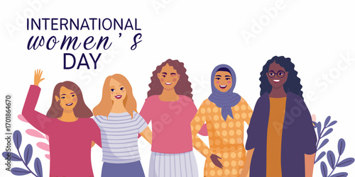 Diverse group of women celebrating international womens day with unity and friendship