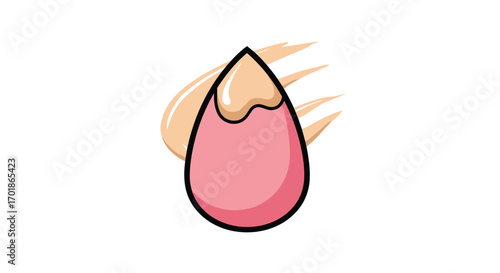 Get flawless makeup looks with this soft pink beauty blender and creamy foundation for a smooth professional finish every time, Generative AI.