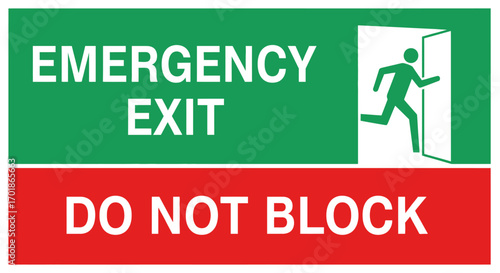 Emergency Exit Route Do Not Obstruct This Access Path For Safety