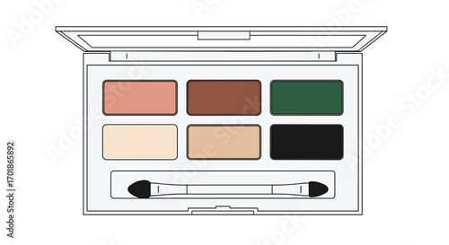 Create your perfect look with this versatile eyeshadow palette featuring neutral and bold colors for any occasion from day to night makeup, Generative AI.