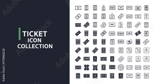 An Extensive Collection of Modern and Classic Ticket Icons for Digital and Print Use