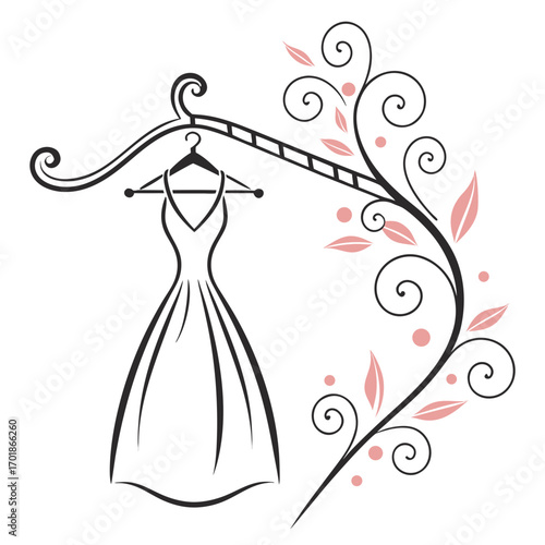 vector illustration of a girl with a bouquet of flowers