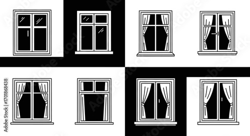 Collection of Diverse Window Designs Showcasing Various Styles and Architectural Features for Interior and Exterior Applications