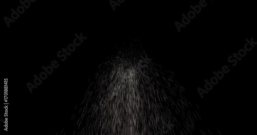 White Particles Exploding Upwards Against Black Background explosion burst