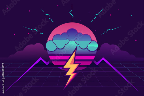 AI Generated Neon Energy Storm