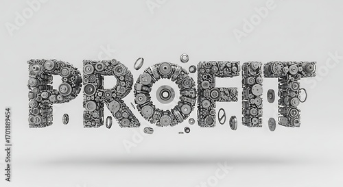 Profit A concept of Gears and Cogs, Illustrating the Mechanics of Wealth