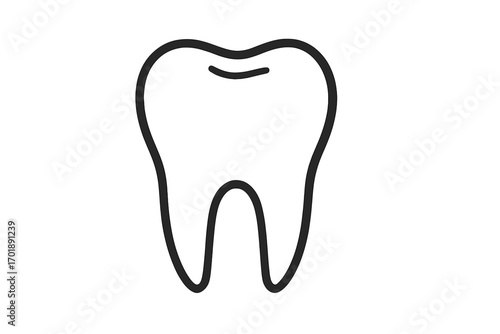 Tooth line icon for dental care and stomatology. Dentist logo concept. Oral health and hygiene symbol. Molar pictogram for medicine, app, web. Vector graphic illustration.
