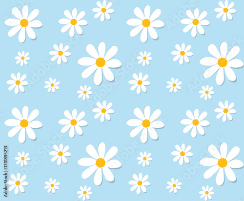 Daisy Flower Vector Pattern Floral Background