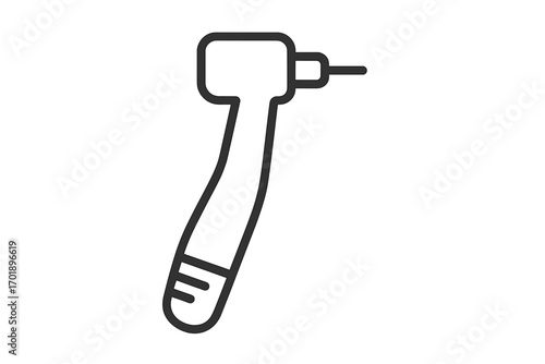 Dental drill icon. Dentistry instrument for tooth treatment. Stomatology tool concept. Oral hygiene and health care. Vector linear pictogram sign for dentist clinic design.