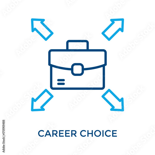 Career Choice Icon Outline Color Style. Vector Illustration For Graphic Design