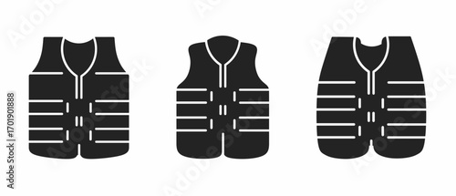 Life jacket, lifebuoy. Black illustration of lifebuoy icon. Stock vector icon design.