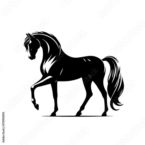 Graceful Running Horse Vector Illustration – Majestic Equine Design