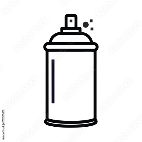 Simple line art spray paint can icon for graphic design
