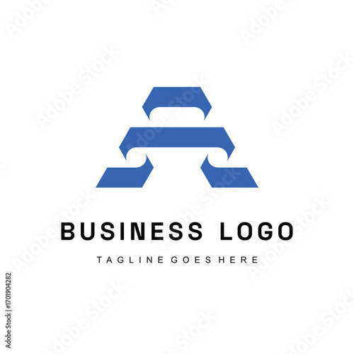 Abstract blue letter A logo for business identity