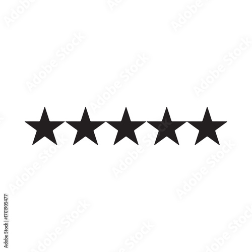 : rating 5 star market icon vector black.