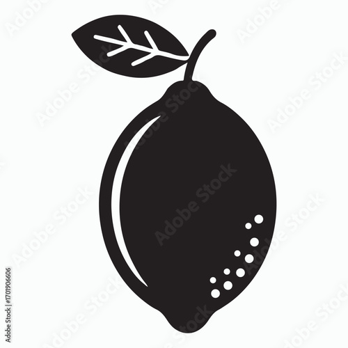 Minimal lemon fruit with leaf design
