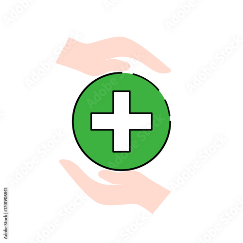 Protection icon on white background.