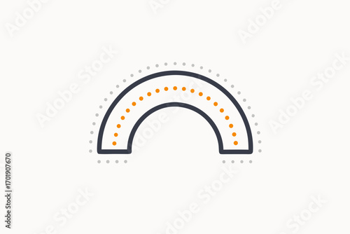 Corner dotted arc premium quarter arc ornamental accent detail  