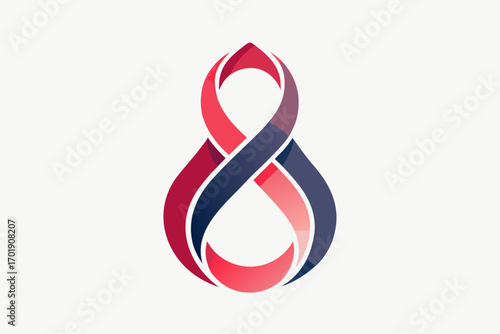Elegant twisted ribbon teardrop loop shaped decorative element