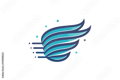 Feathered airflow thin layered curved lines stacked texture