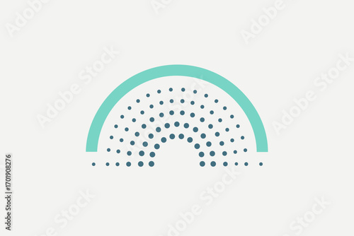 Floating dotted arc smooth semi circular arc formation
