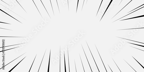 Black cartoon style concentration line material