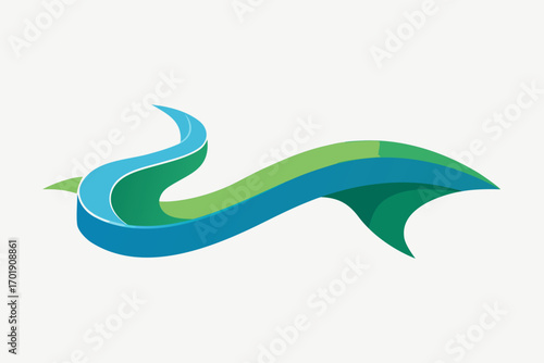 Long ribbon wave forming natural river like flowing path