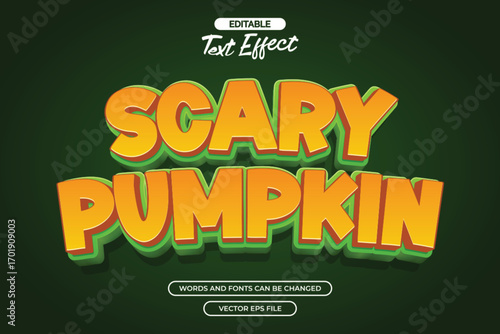 3d Scary pumpkin editable text effect