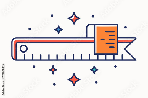 Notebook doodle precision a ruler in broken dash pattern