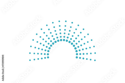 Radiating dotted arc forming semi circular flying motion