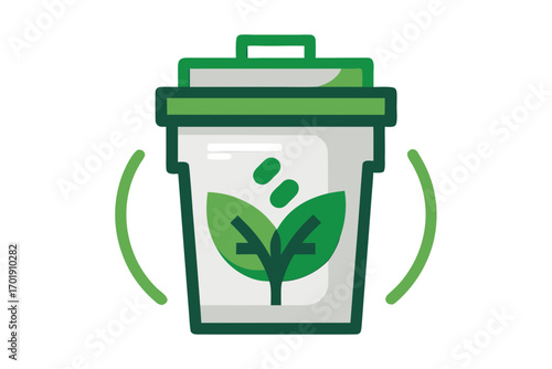 Solid vector compost bin icon solid container eco