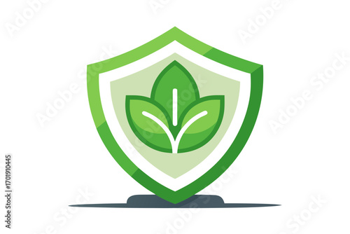 Eco shield icon base protection security green symbol