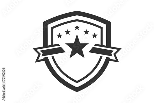 Star Badge Vector Icon Shield Shape Award Symbol