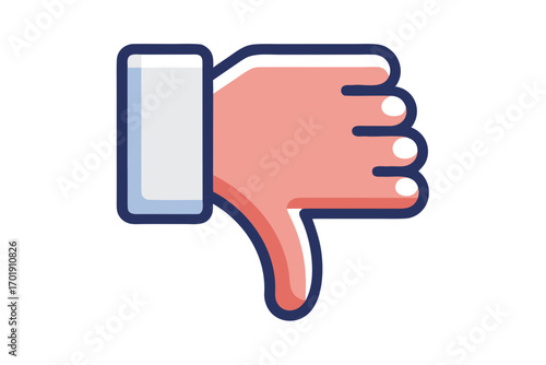 Thumbs Down Vector Icon Inverted Bold Hand Gesture