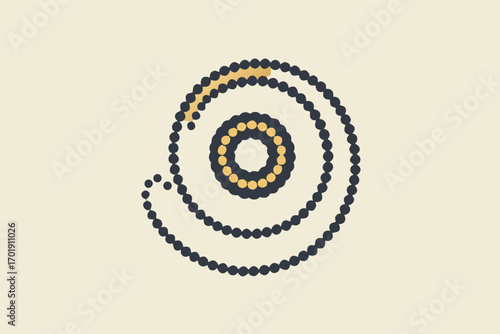 Spiral minimal dot tiny path composed of elements