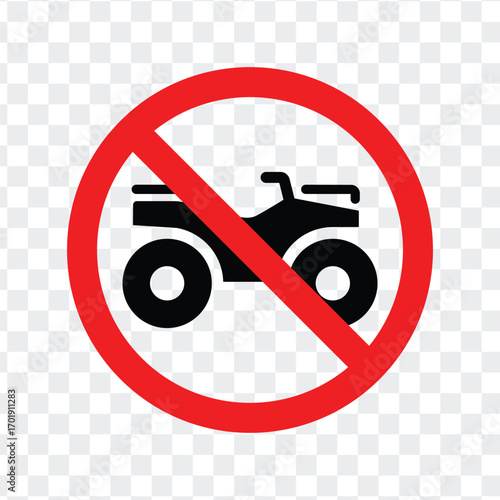 ISO No All Terrain Vehicle Prohibition Sign Transparent