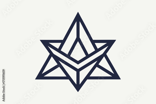 Triangle burst three thin triangles stacked neatly