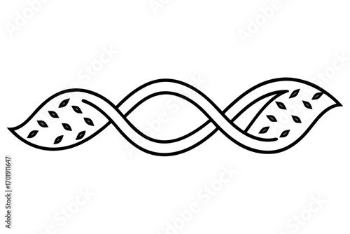 Twisted ribbon line flowing elegant smooth curves