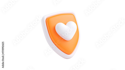 Wallpaper Mural A 3D rendering of a shield with a heart symbol, representing protection and care Torontodigital.ca