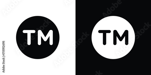 TM trademark icon symbol for templates, web design and infographics